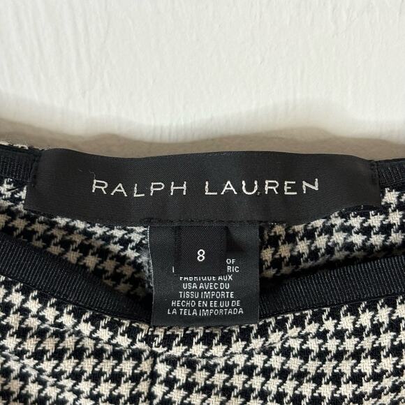 Ralph Lauren Black Label Houndstooth Wool Stretch Skinny Ankle Pants - Size 8 - Picture 5 of 11
